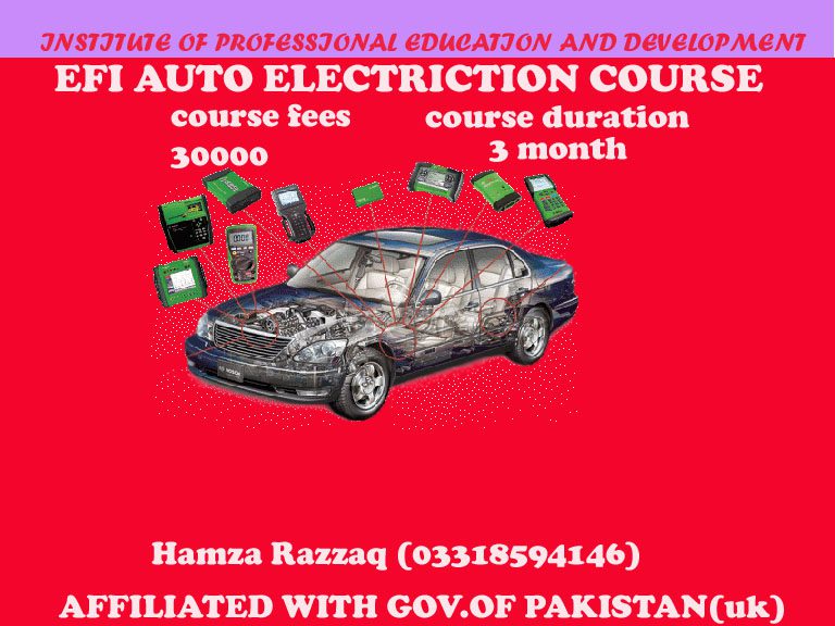 EFI ELECTRONIC FUEL INJECTION SYSTEM COURSE IN RAWALPINDI, ISLAMABAD, PAKISTAN.