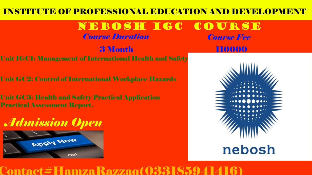 NEBOSH IGC course in Rawalpindi, pakistan