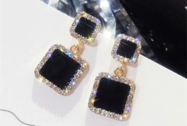 Black Square Earrings –  Online Artificial Jewelry