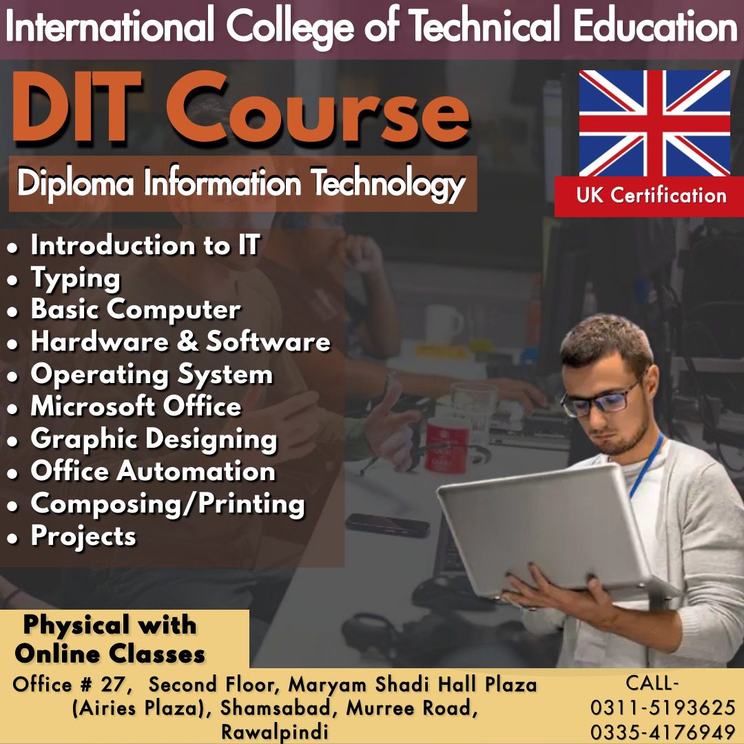 Professional DIT Information Technology Course in Taxila Wah