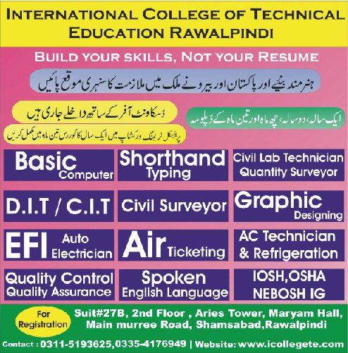 Professional DIT one year diploma course in  Rawat