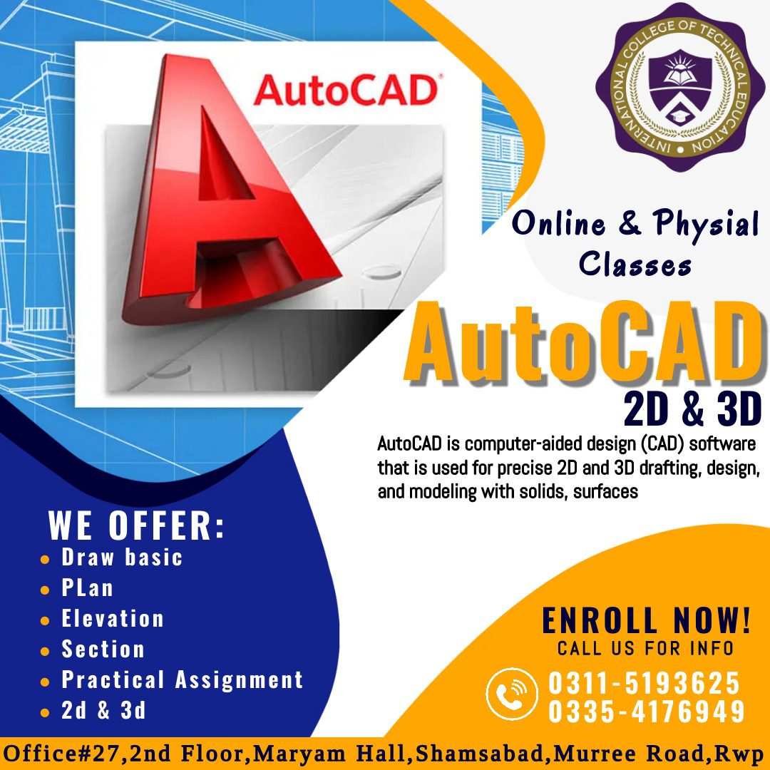 Latest Autocad 2d 3d  civil course in Upper Dir