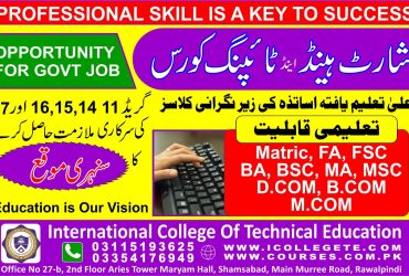 Professional Stenographer course in Multan Bahawalpur