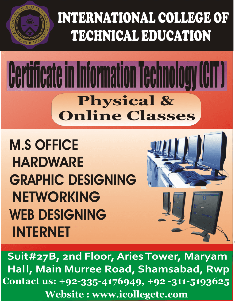 No 1 Certificate Information Technology Course In Wazirabad Punjab