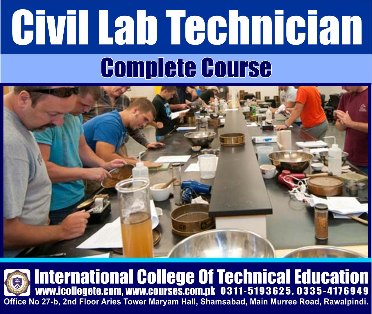 One Year Diploma Training In Civil Lab Technician Course In Mian Channu Punjab