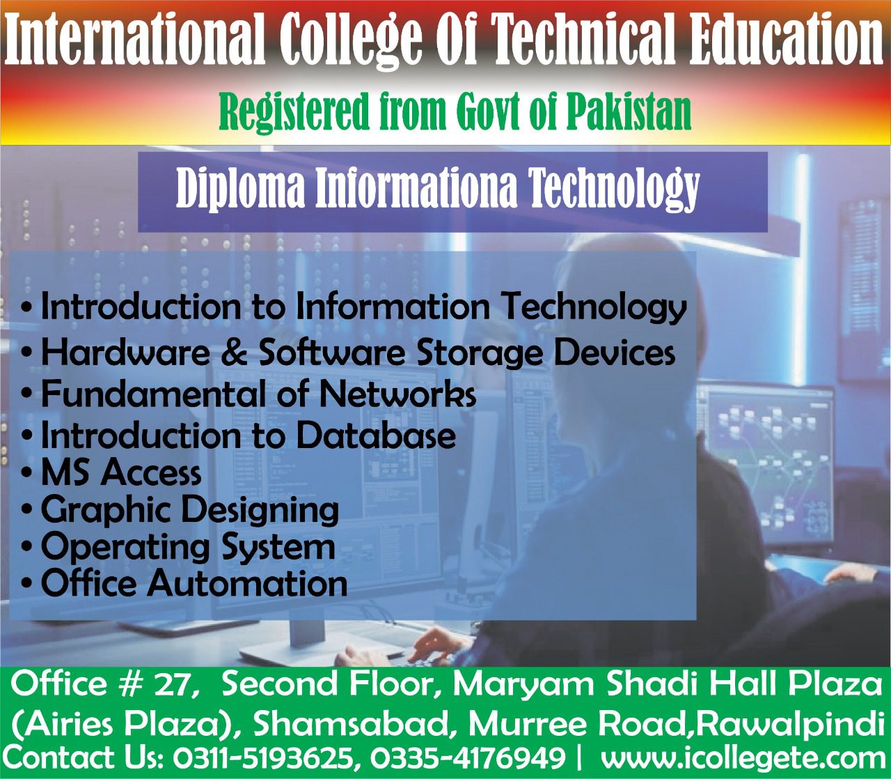 PROFESSIONAL DIT COURSE IN  JHELUM DINA