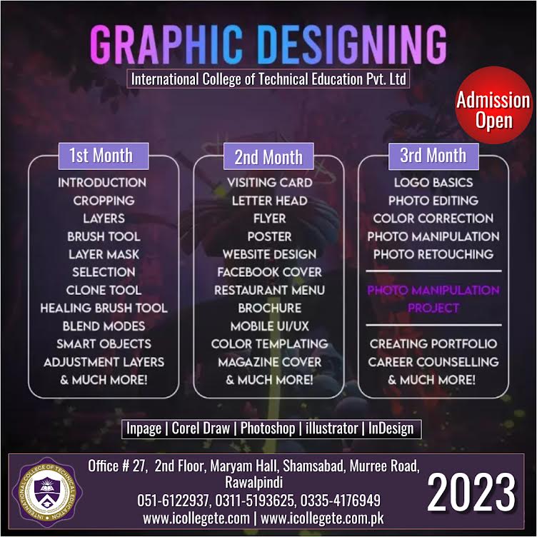 GRAPHIC DESIGNING COURSE IN RAWALPINDI ISLAMABAD